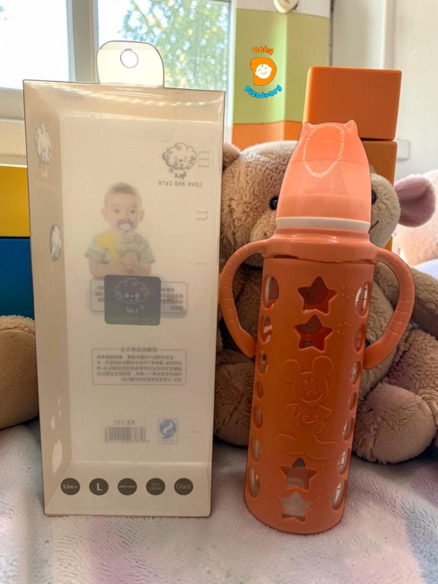 YES Baby Micky Mouse 240ml (8oz) Glass Feeder | Baby Discovery