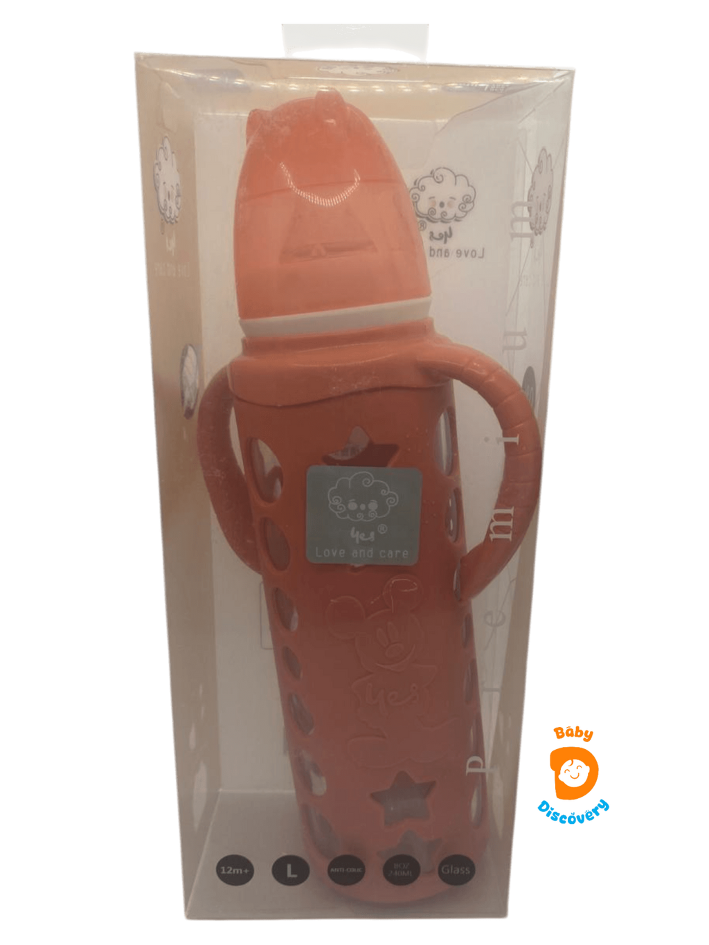 YES Baby Micky Mouse 240ml (8oz) Glass Feeder | Baby Discovery