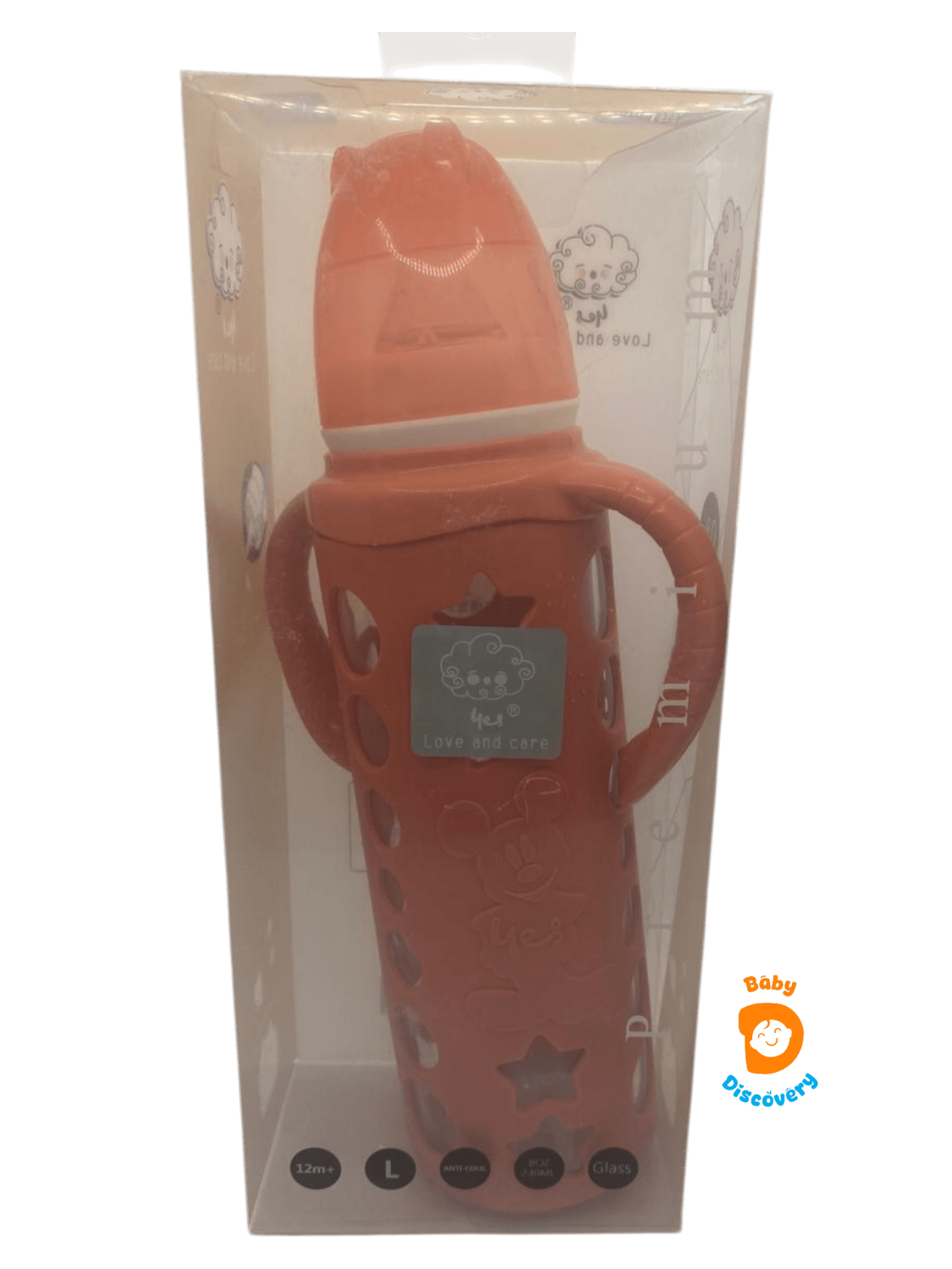YES Baby Micky Mouse 240ml (8oz) Glass Feeder | Baby Discovery