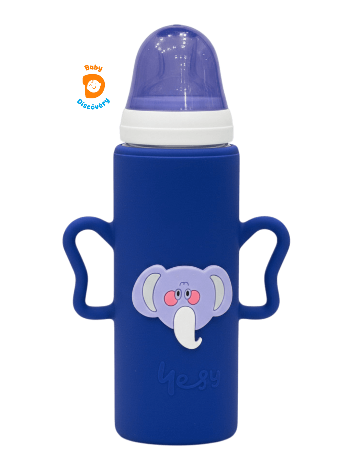 Elite Elephant Character Silicone Sleeve 240ml Glass Feeder - photo 10 of 14