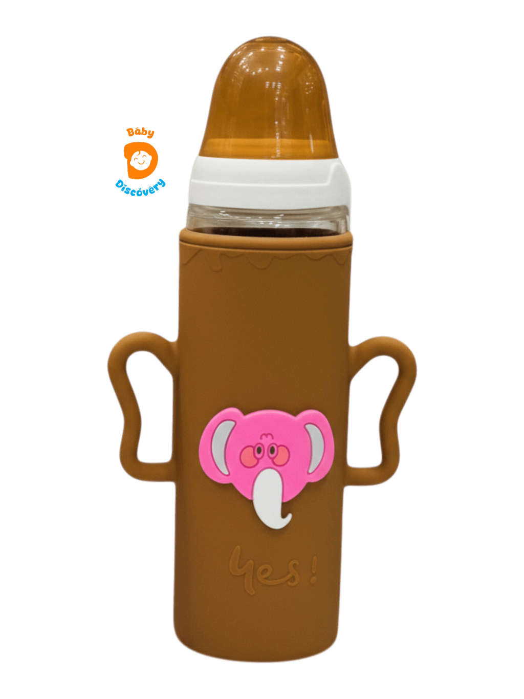 Elite Elephant Character Silicone Sleeve 240ml Glass Feeder - photo 11 of 14