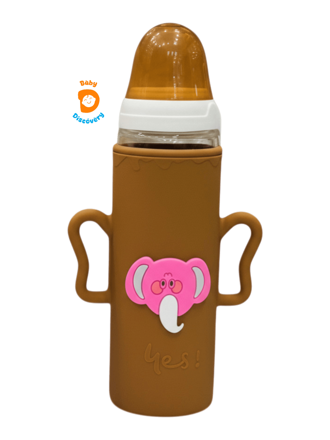 Elite Elephant Character Silicone Sleeve 240ml Glass Feeder - photo 11 of 14