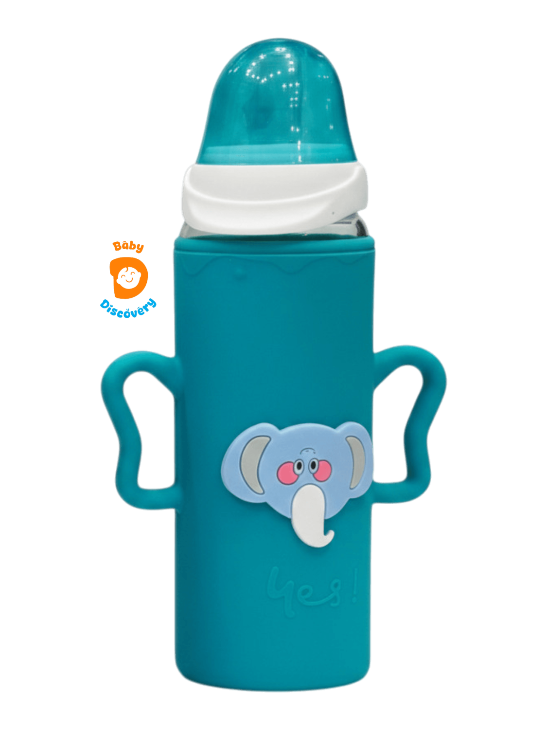 Elite Elephant Character Silicone Sleeve 240ml Glass Feeder - photo 14 of 14