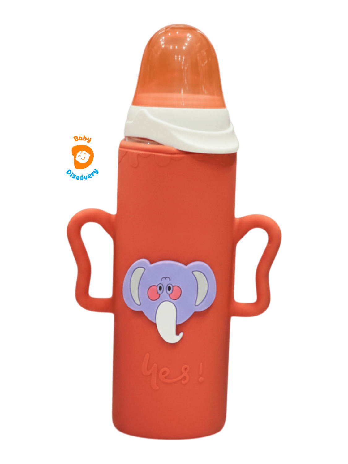 Elite Elephant Character Silicone Sleeve 240ml Glass Feeder - photo 12 of 14