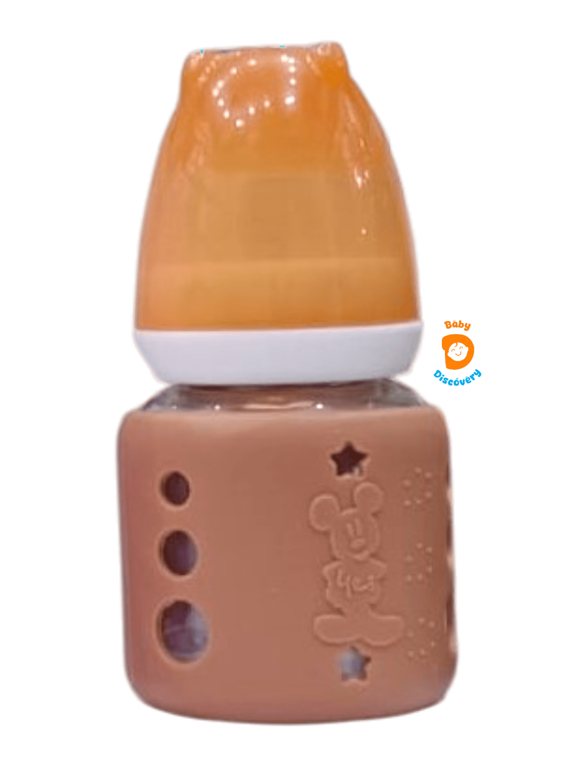 YES Baby Mickey Mouse Sleeve Cover 60ml (2oz) Glass Feeder | Baby Discovery
