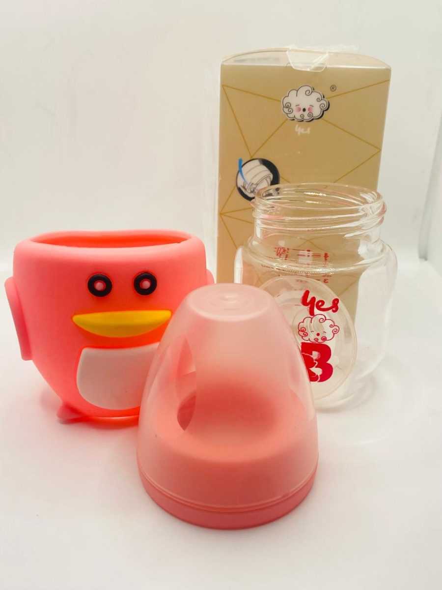 YES Baby Elite Penguin Shape 120ml (4oz) Glass Feeder | Baby Discovery