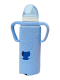 YES Baby Premium Teddy Bear Silicone Sleeve 240ml (8oz) Glass Feeder | Baby Discovery