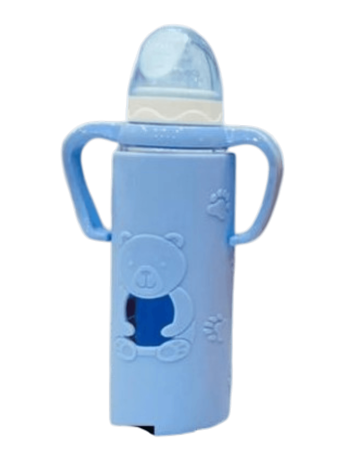 YES Baby Premium Teddy Bear Silicone Sleeve 240ml (8oz) Glass Feeder | Baby Discovery