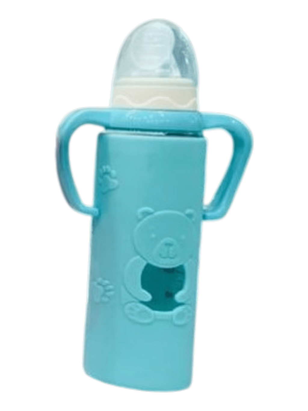 YES Baby Premium Teddy Bear Silicone Sleeve 240ml (8oz) Glass Feeder | Baby Discovery