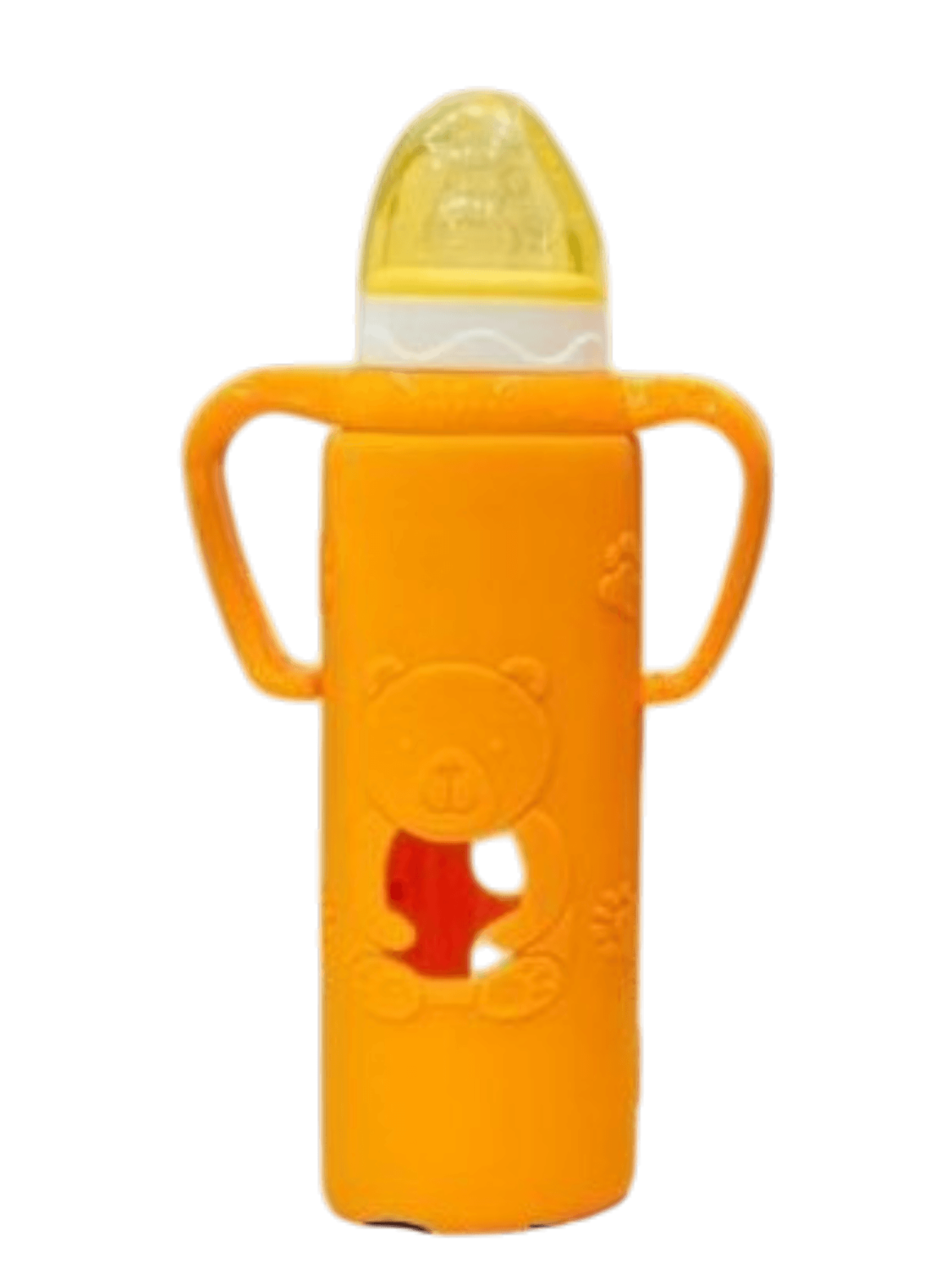 YES Baby Premium Teddy Bear Silicone Sleeve 240ml (8oz) Glass Feeder | Baby Discovery