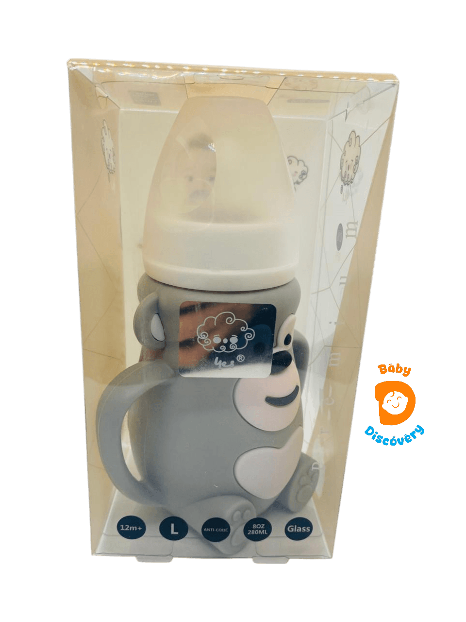 YES Baby Premium Monkey Shape 240ml (8oz) Glass Bottle | Baby Discovery