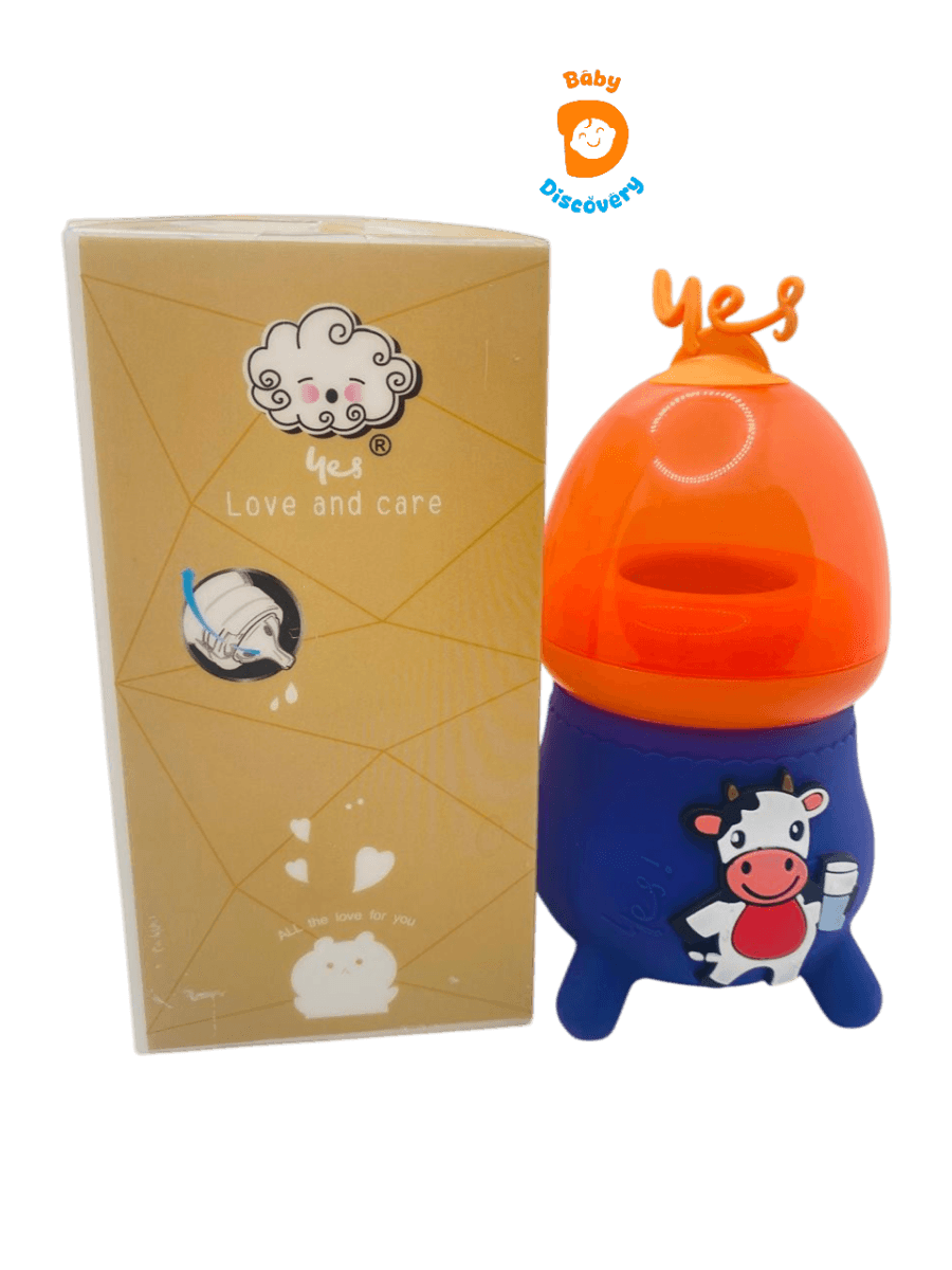 YES Baby Elite Cow-Shaped Silicone Sleeve Glass Feeder 120ml (4oz) | Baby Discovery