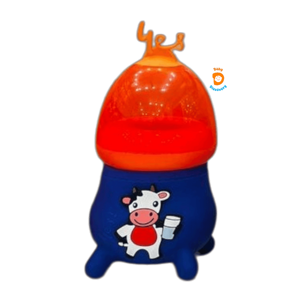 YES Baby Elite Cow-Shaped Silicone Sleeve Glass Feeder 120ml (4oz) | Baby Discovery