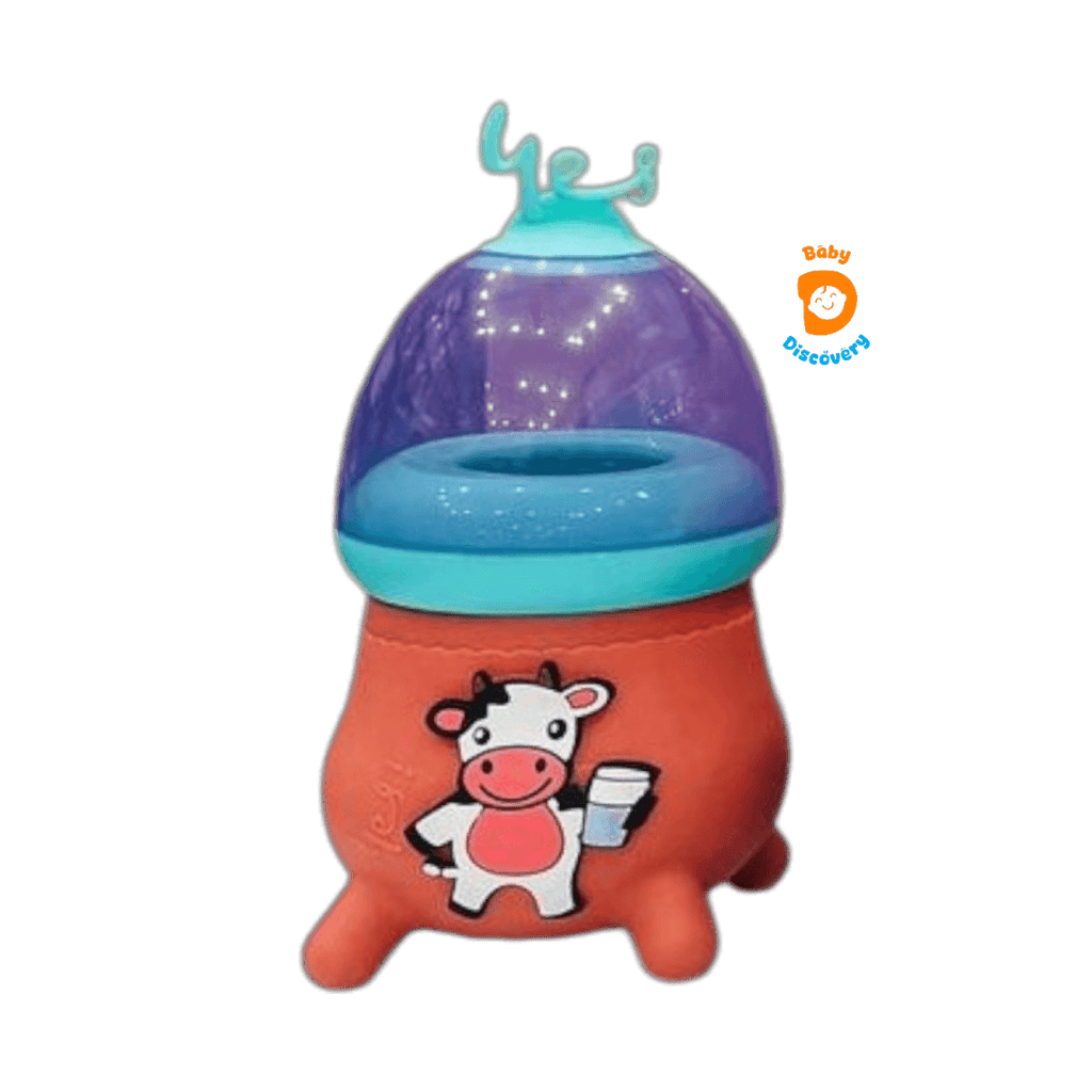 YES Baby Elite Cow-Shaped Silicone Sleeve Glass Feeder 120ml (4oz) | Baby Discovery