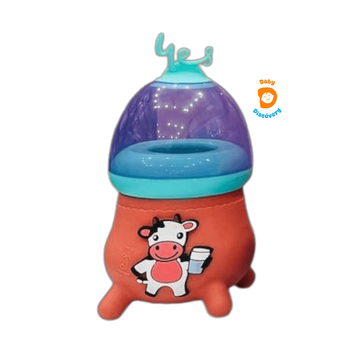 YES Baby Elite Cow-Shaped Silicone Sleeve Glass Feeder 120ml (4oz) | Baby Discovery