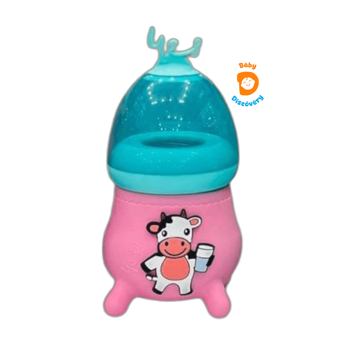 YES Baby Elite Cow-Shaped Silicone Sleeve Glass Feeder 120ml (4oz) | Baby Discovery