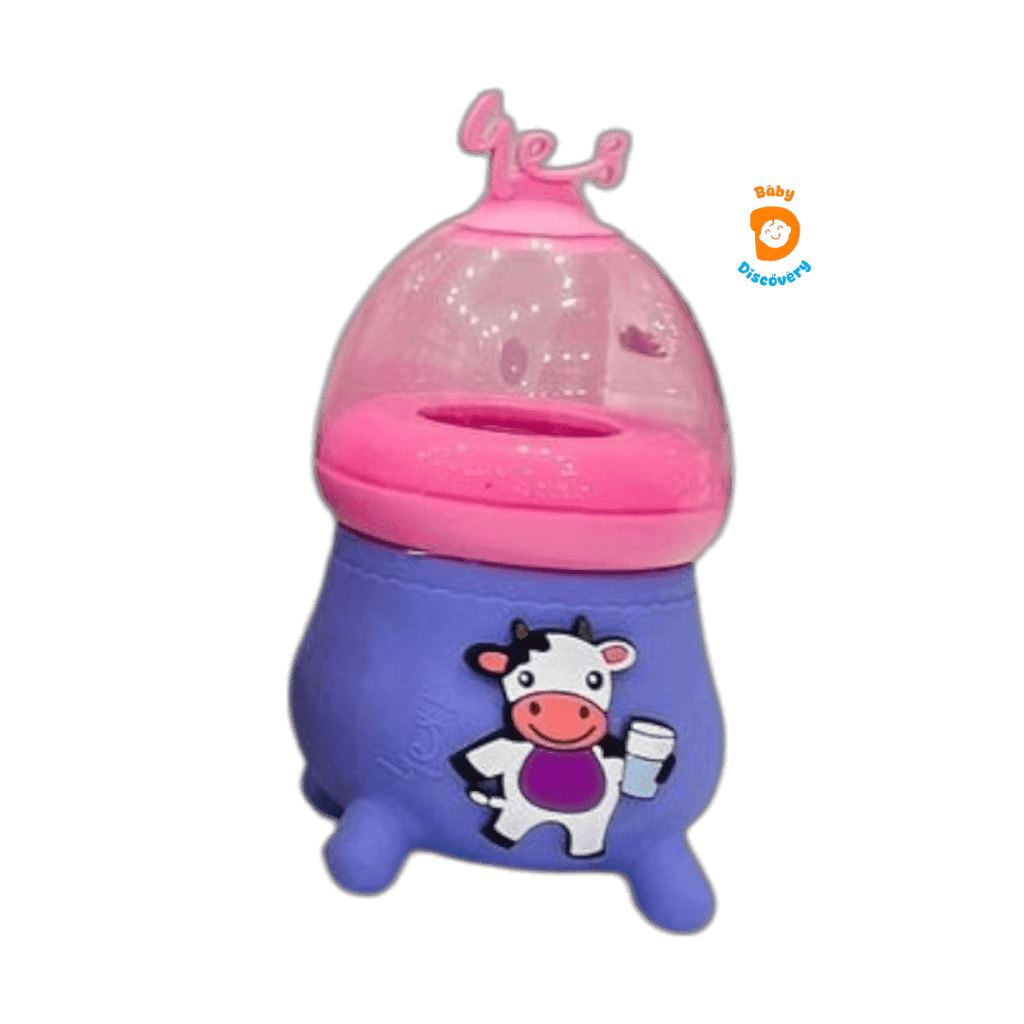 YES Baby Elite Cow-Shaped Silicone Sleeve Glass Feeder 120ml (4oz) | Baby Discovery