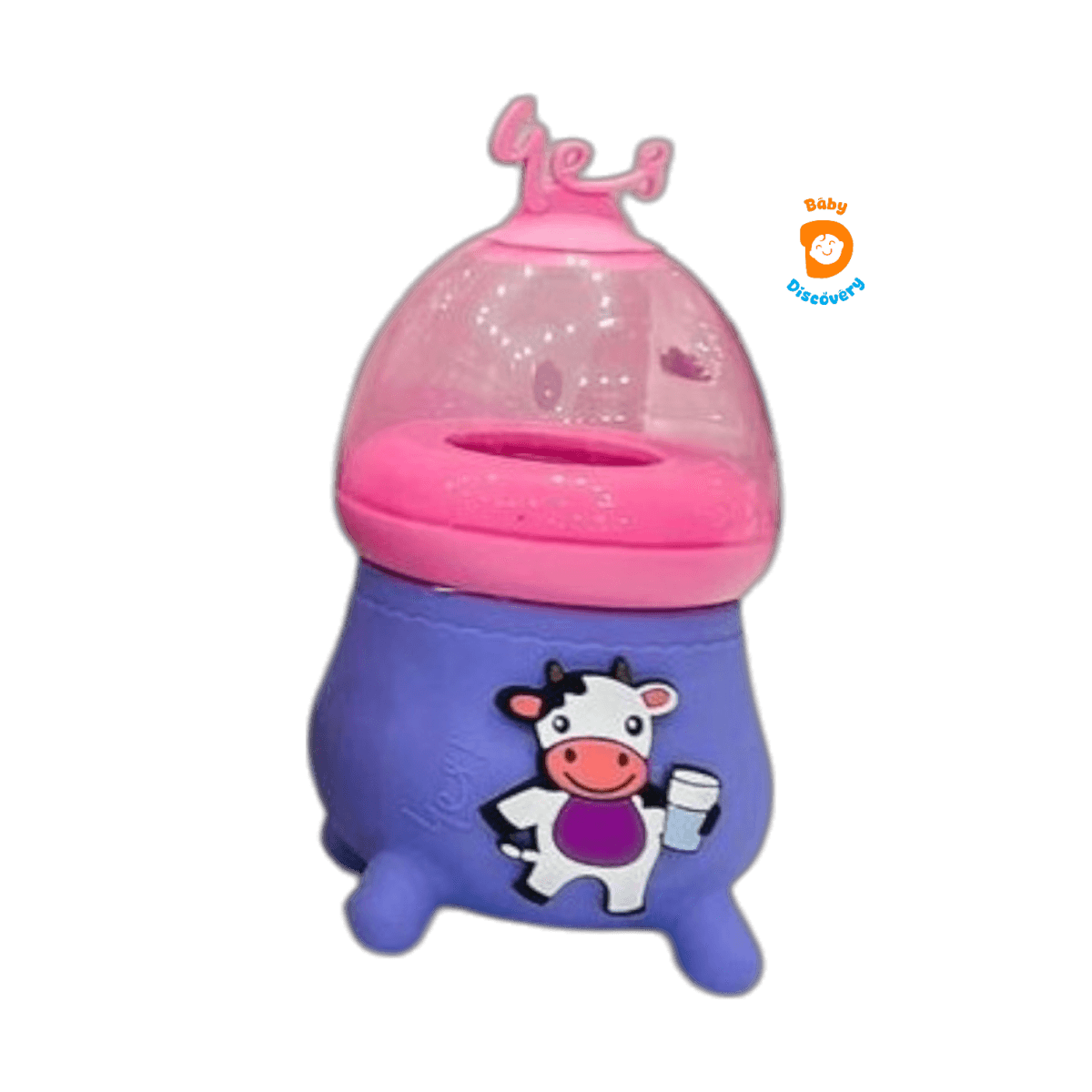 YES Baby Elite Cow-Shaped Silicone Sleeve Glass Feeder 120ml (4oz) | Baby Discovery
