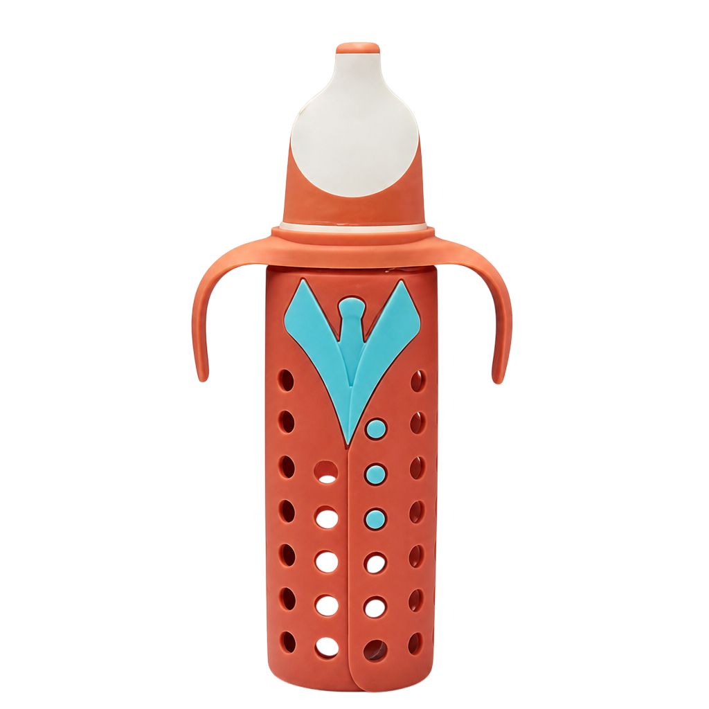 YES Baby Penguin Shape Cap 240ml (8oz) Glass Feeder | Baby Discovery