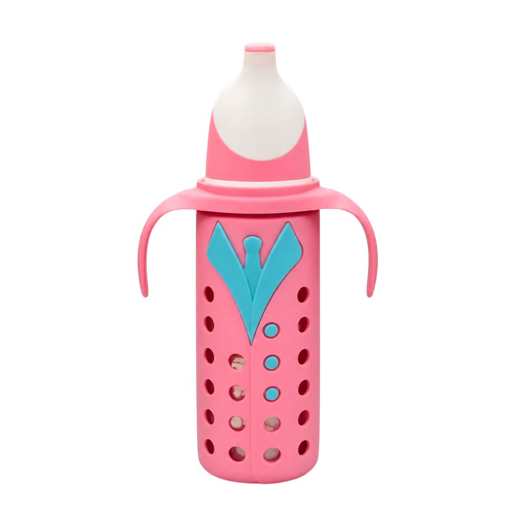 YES Baby Penguin Shape Cap 240ml (8oz) Glass Feeder | Baby Discovery