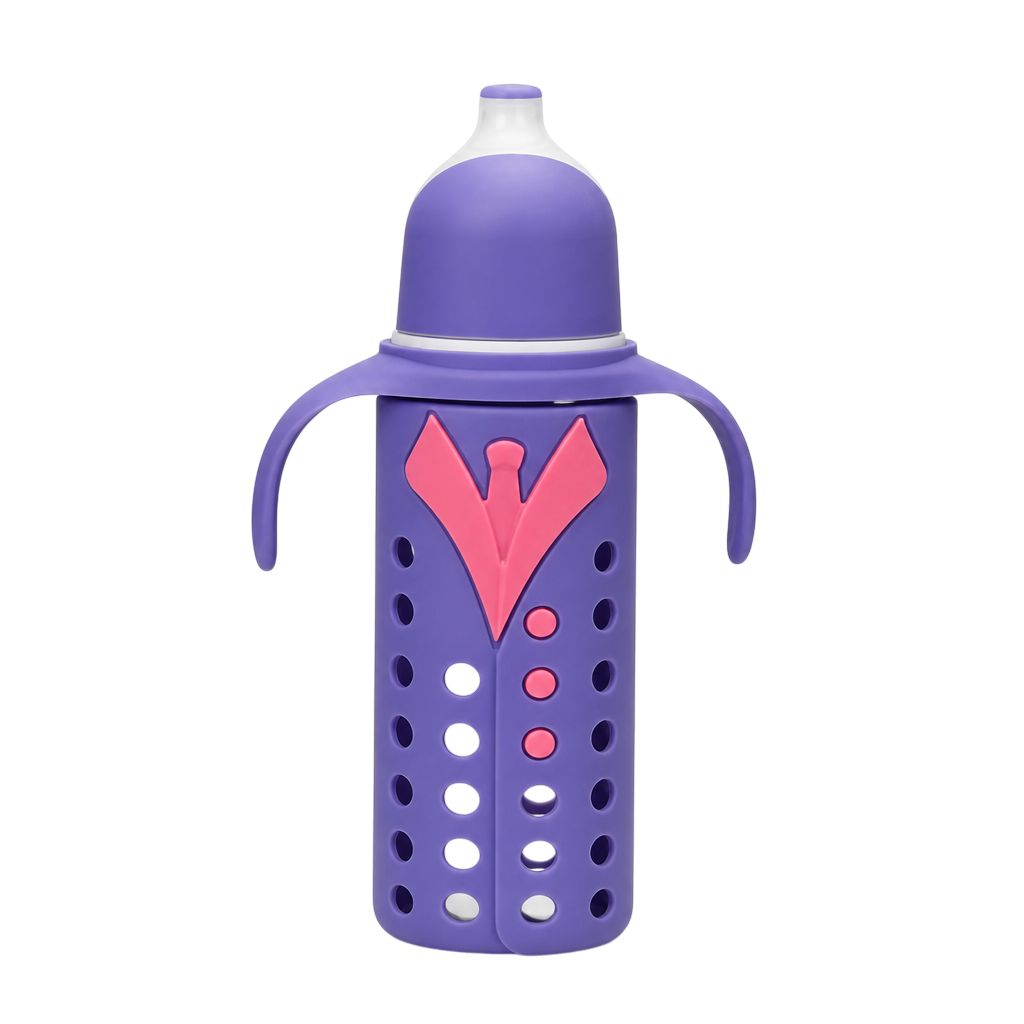 YES Baby Penguin Shape Cap 240ml (8oz) Glass Feeder | Baby Discovery