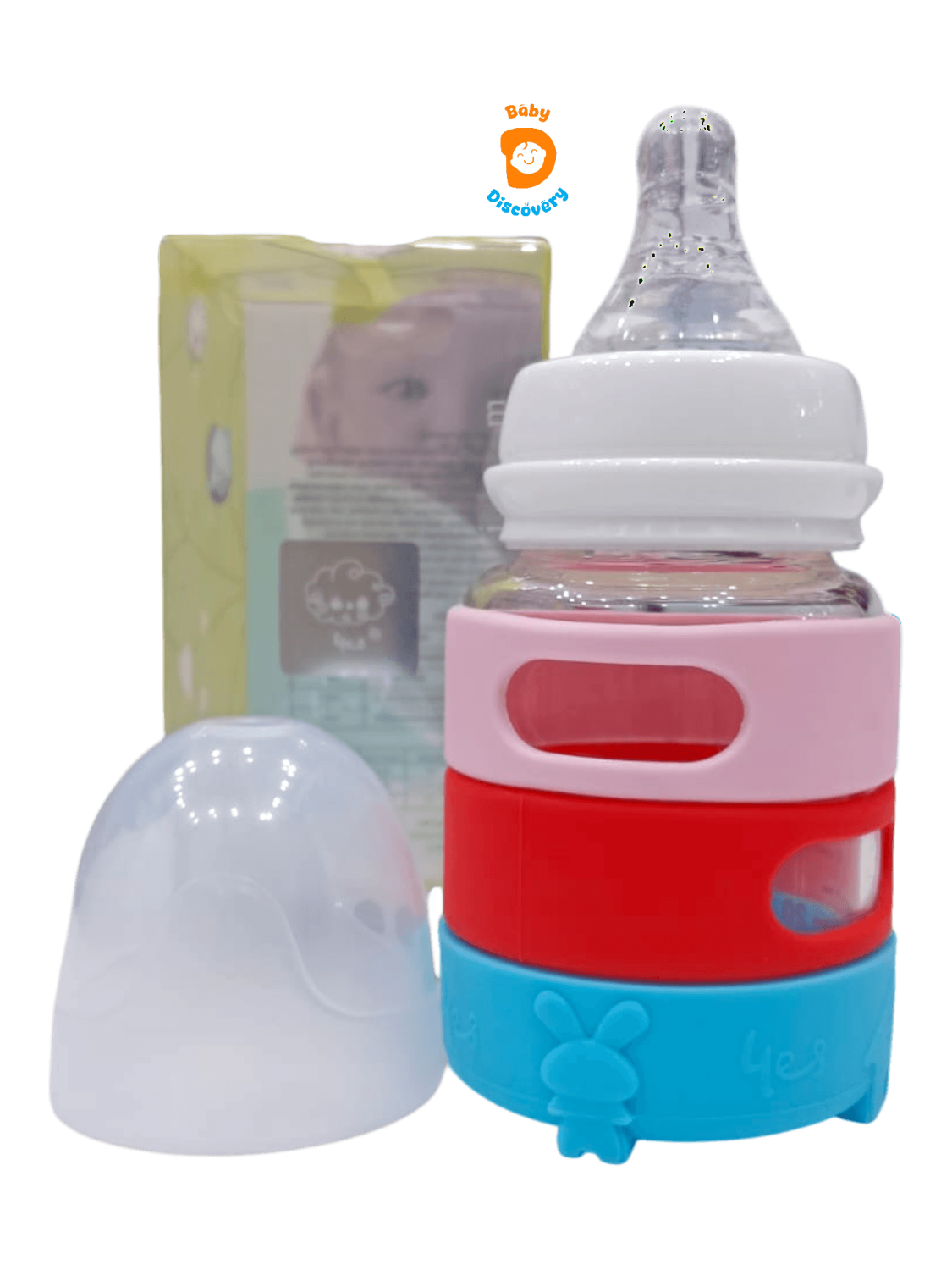 YES Baby Signature Color Stripes Newborn Glass Feeder 60ml (2oz) | Baby Discovery