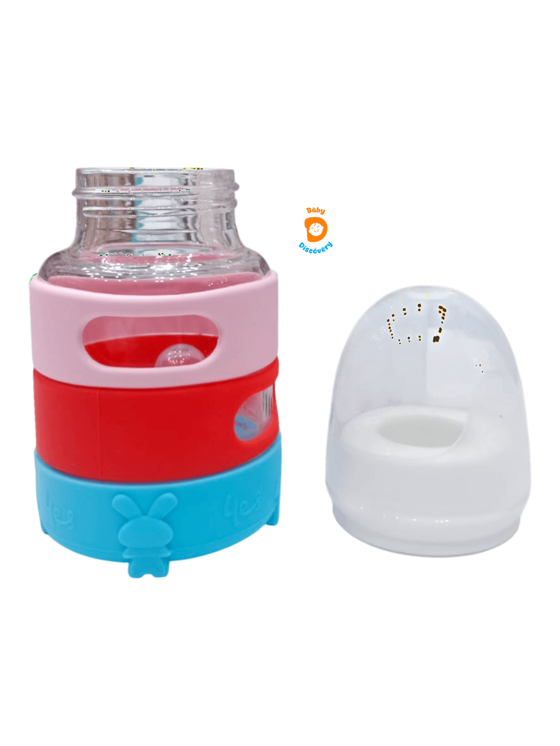YES Baby Signature Color Stripes Newborn Glass Feeder 60ml (2oz) | Baby Discovery