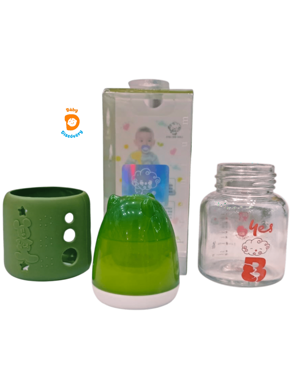 YES Baby Mickey Mouse Sleeve Cover 60ml (2oz) Glass Feeder | Baby Discovery