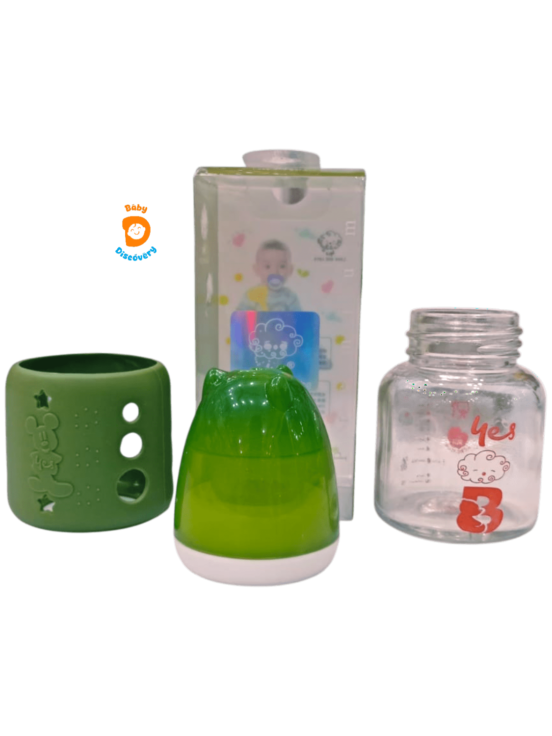 YES Baby Mickey Mouse Sleeve Cover 60ml (2oz) Glass Feeder | Baby Discovery