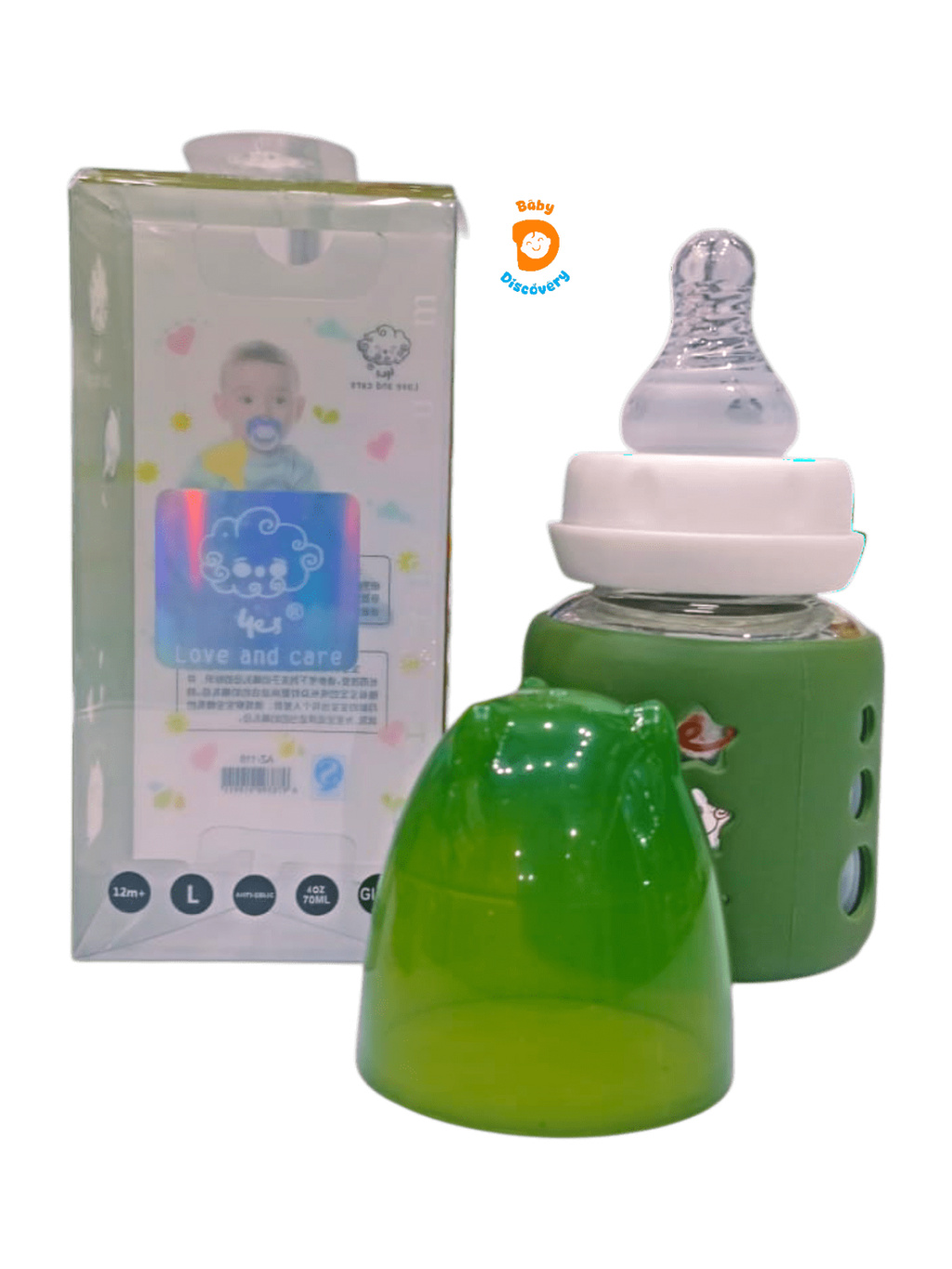 YES Baby Mickey Mouse Sleeve Cover 60ml (2oz) Glass Feeder | Baby Discovery