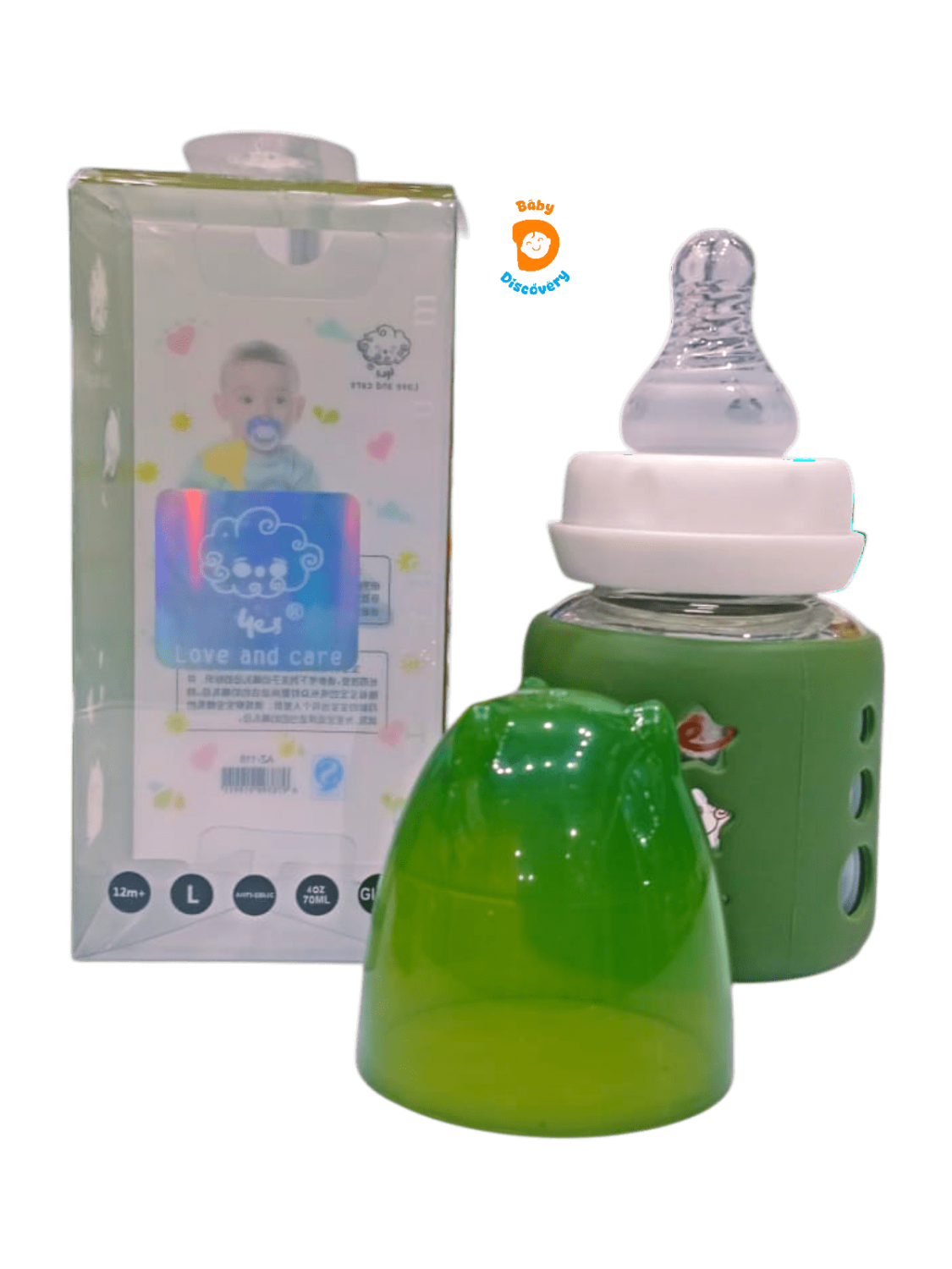 YES Baby Mickey Mouse Sleeve Cover 60ml (2oz) Glass Feeder | Baby Discovery