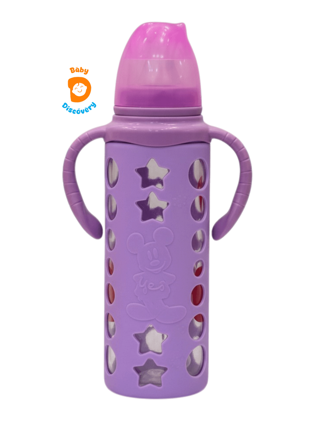 YES Baby Micky Mouse 240ml (8oz) Glass Feeder | Baby Discovery