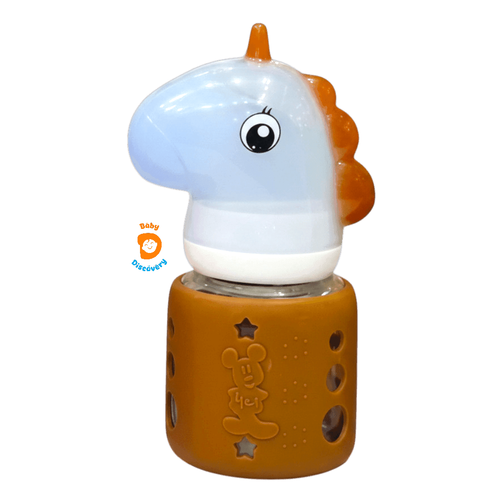 YES Baby Signature Unicorn Shape Cap Series 60ml (2oz) Glass Feeder | Baby Discovery