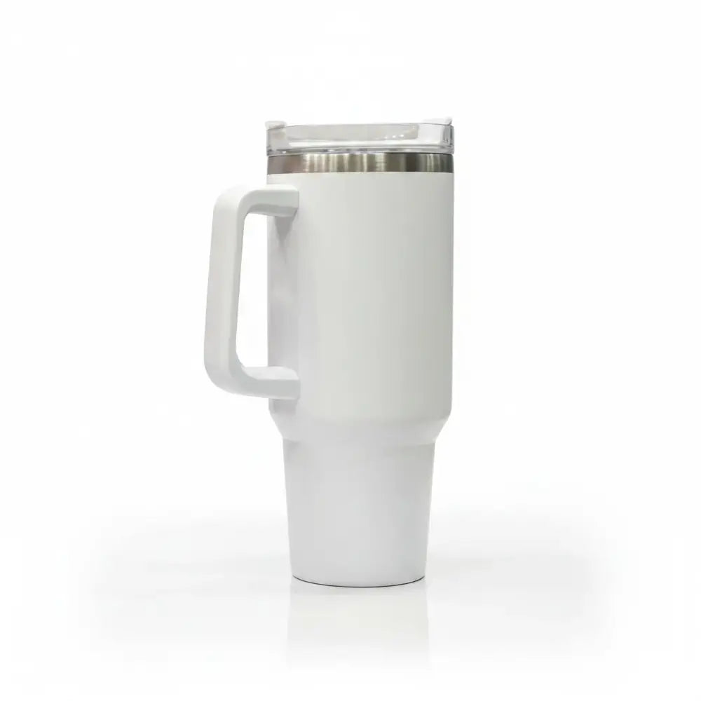 Stainless Steel Insulated Travel Tumbler with Handle & Straw - Large Double-Wall Vacuum Cup | Keeps Drinks Hot & Cold | Baby Discovery