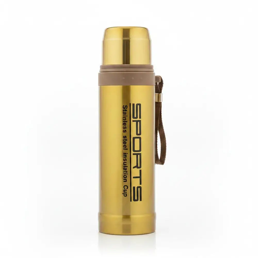 Stainless Steel Vacuum Thermos Flask - Insulated Travel Bottle with Cup Lid | Keeps Drinks Hot & Cold | Baby Discovery
