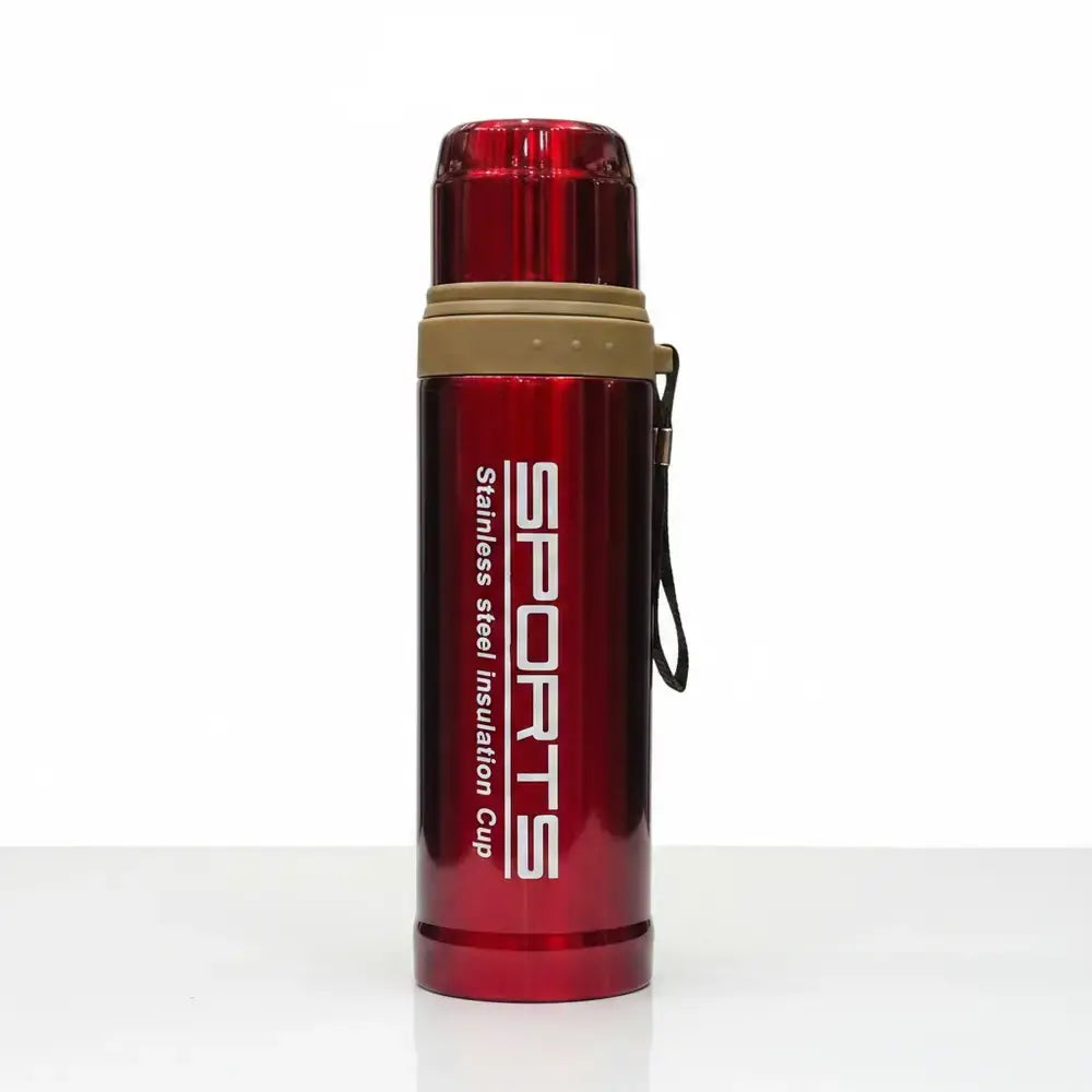 Stainless Steel Vacuum Thermos Flask - Insulated Travel Bottle with Cup Lid | Keeps Drinks Hot & Cold | Baby Discovery