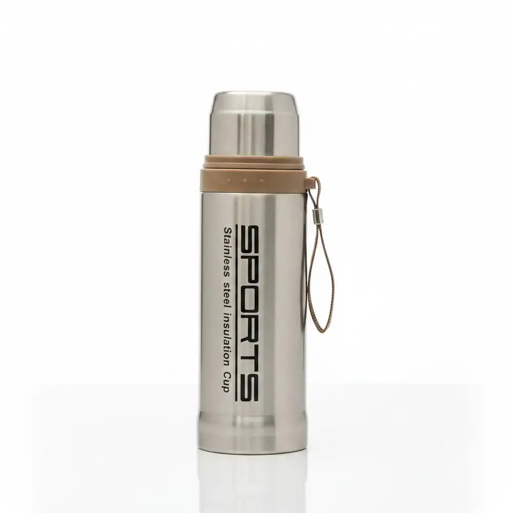 Stainless Steel Vacuum Thermos Flask - Insulated Travel Bottle with Cup Lid | Keeps Drinks Hot & Cold | Baby Discovery