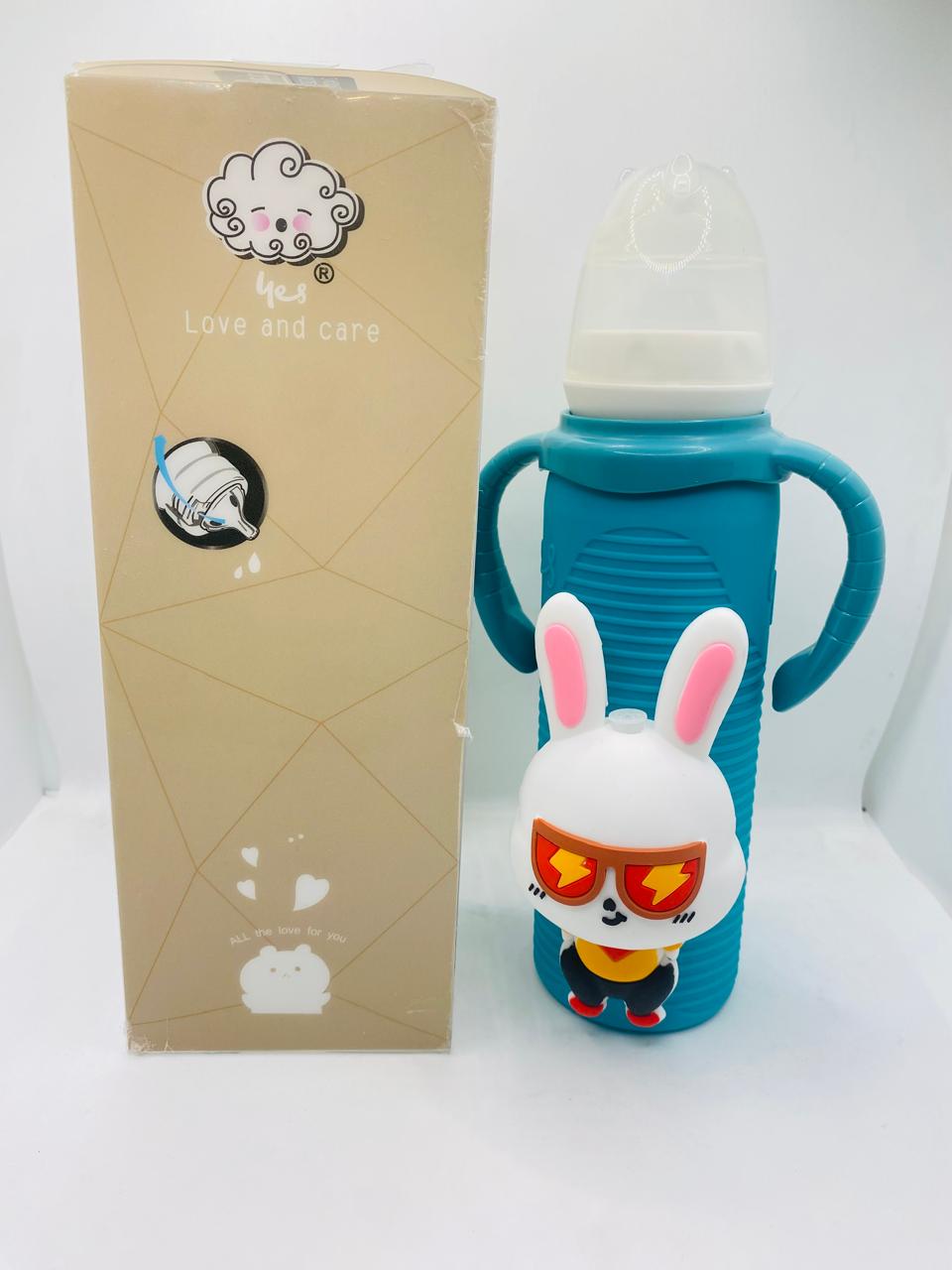 YES Baby Premium Bunny 240ml (8oz) Glass Feeder | Baby Discovery