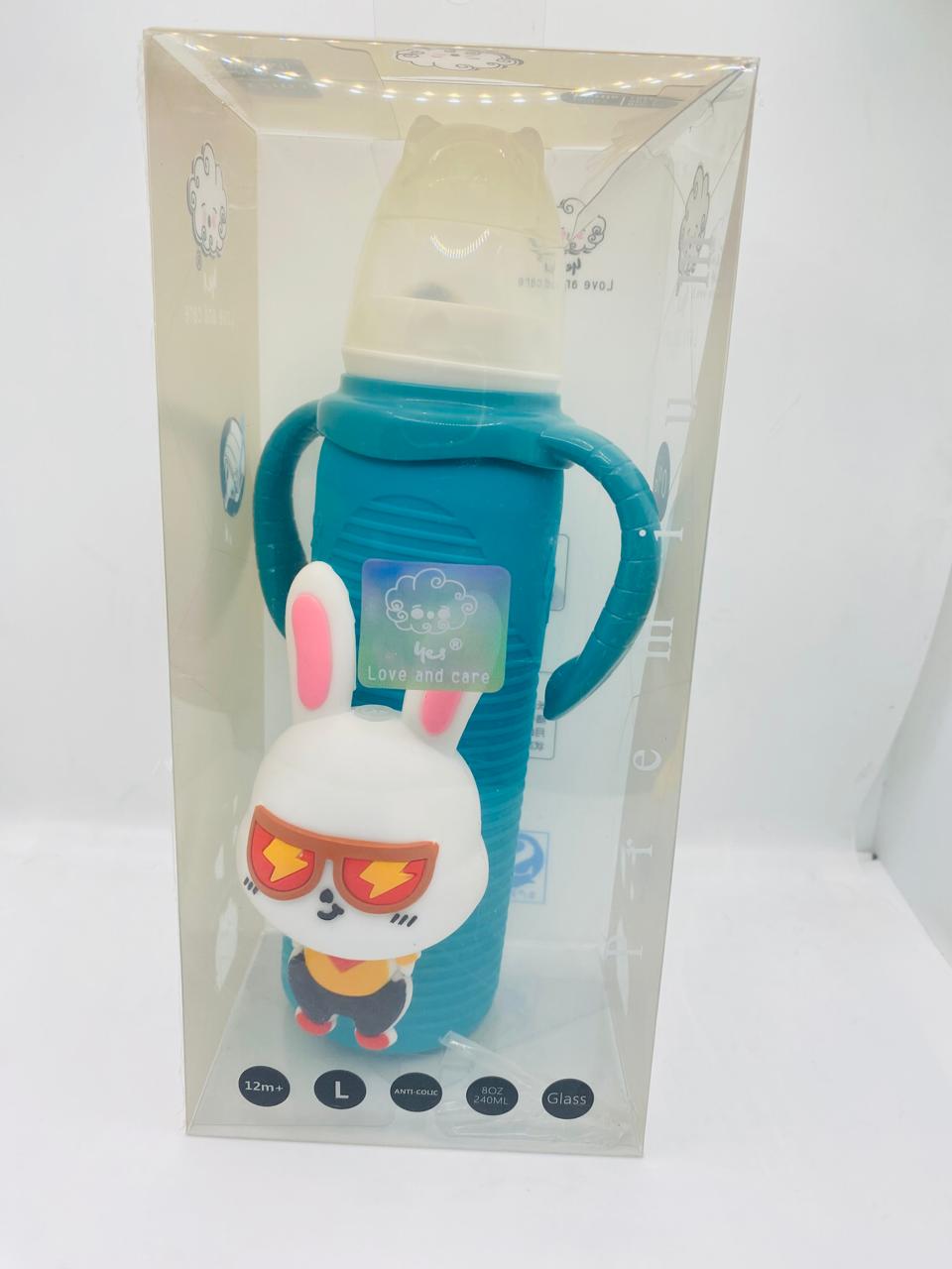 YES Baby Premium Bunny 240ml (8oz) Glass Feeder | Baby Discovery