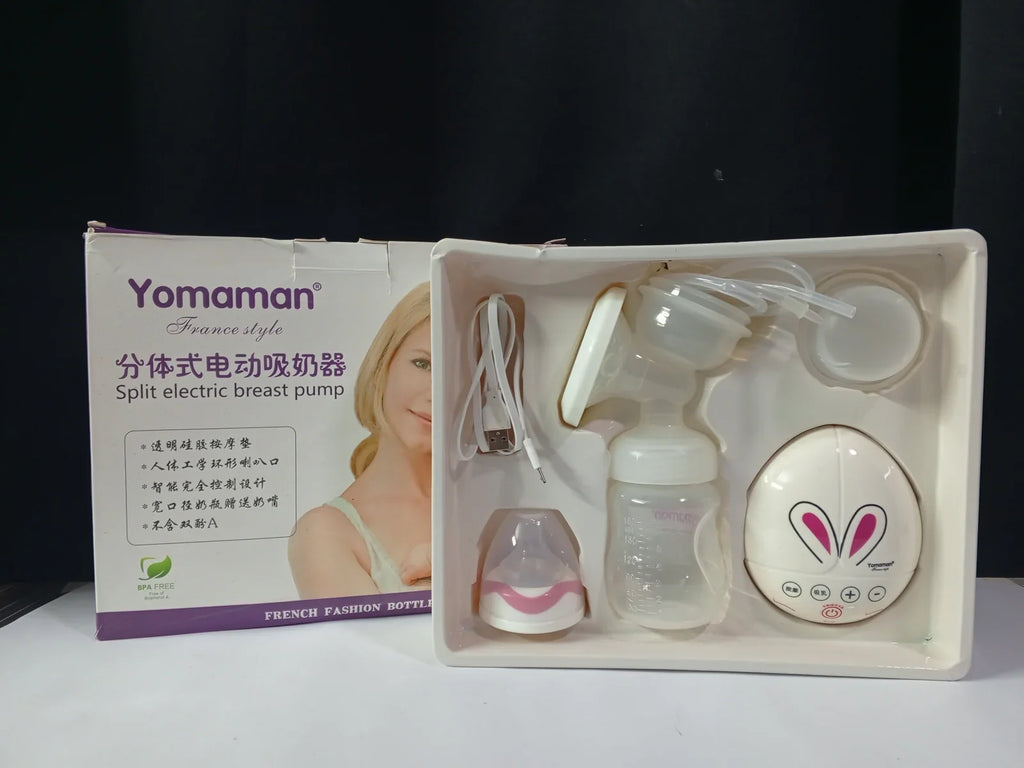 Yomaman Electric Breast Pump – Split USB Rechargeable with Massage & Suction Modes (BPA-Free) | Baby Discovery