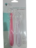 Baby Soft-Tip Silicone Feeding Double Spoon - Pink