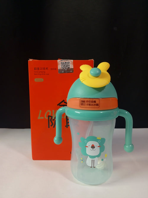 LOVENNE Baby Straw Sipper Cup 300ml – Pop-Up Straw with Weighted Straw & Soft Handles (BPA-Free) | Baby Discovery
