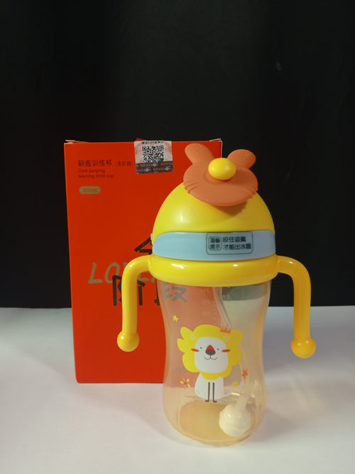 LOVENNE Baby Straw Sipper Cup 300ml – Pop-Up Straw with Weighted Straw & Soft Handles (BPA-Free) | Baby Discovery