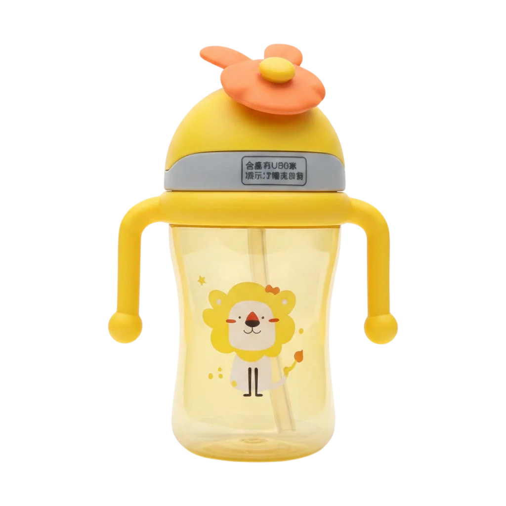 LOVENNE Baby Straw Sipper Cup 300ml – Pop-Up Straw with Weighted Straw & Soft Handles (BPA-Free) | Baby Discovery