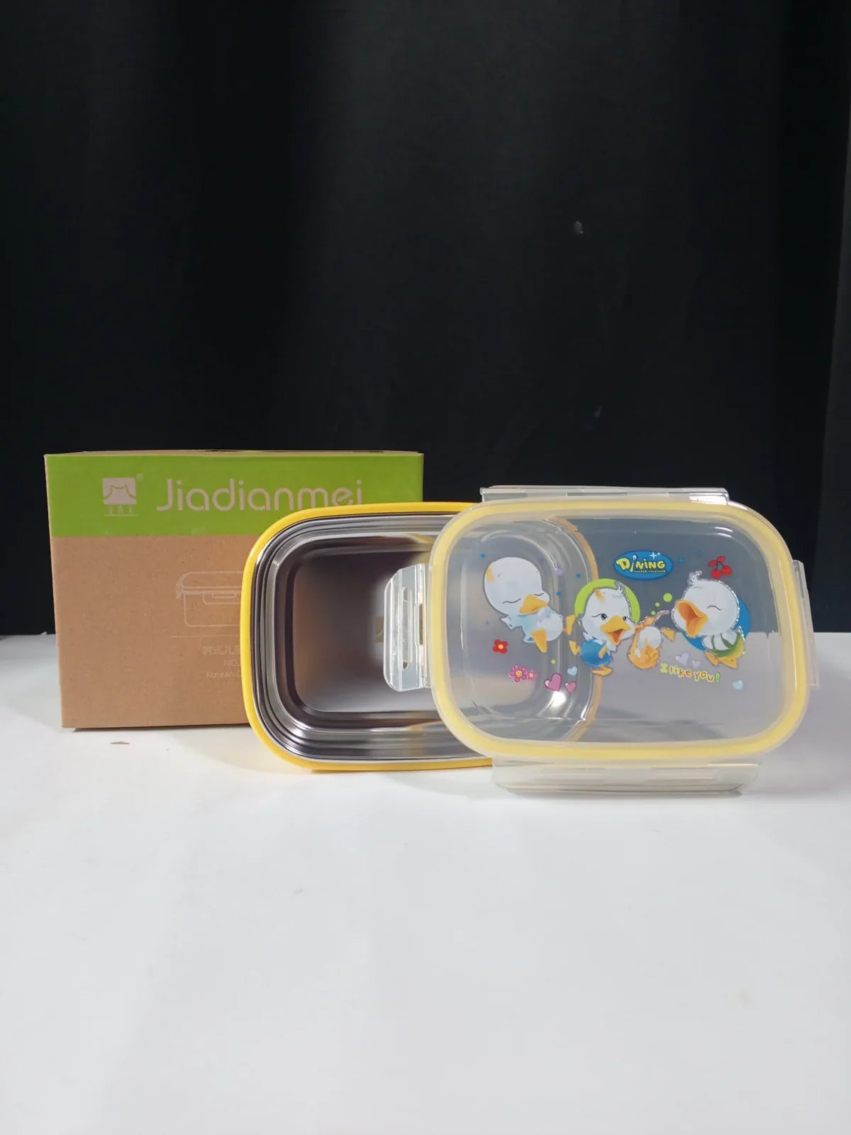 Stainless Steel Lunch Box with Lock Lid – Leak-Proof Steel Tiffin, Cute Duck Design | Baby Discovery