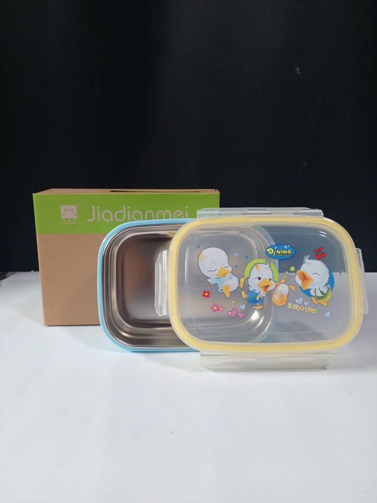 Stainless Steel Lunch Box with Lock Lid – Leak-Proof Steel Tiffin, Cute Duck Design | Baby Discovery