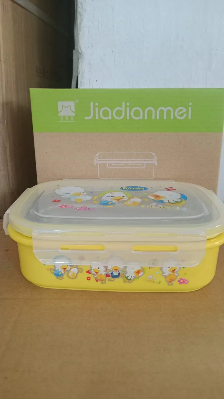 Stainless Steel Lunch Box with Lock Lid – Leak-Proof Steel Tiffin, Cute Duck Design | Baby Discovery
