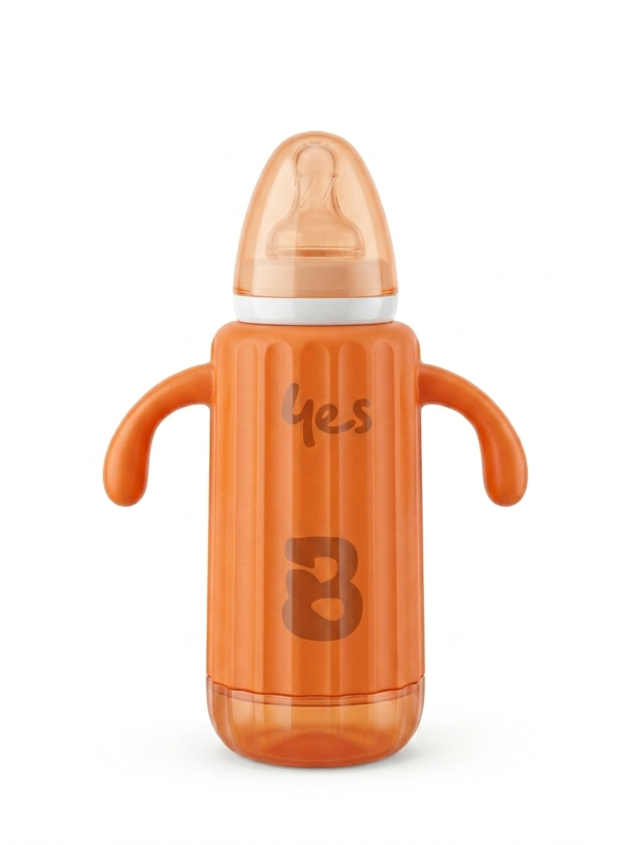 YES Baby Elegant Glass Feeder with Plastic Cover 240ml (8oz) | Baby Discovery