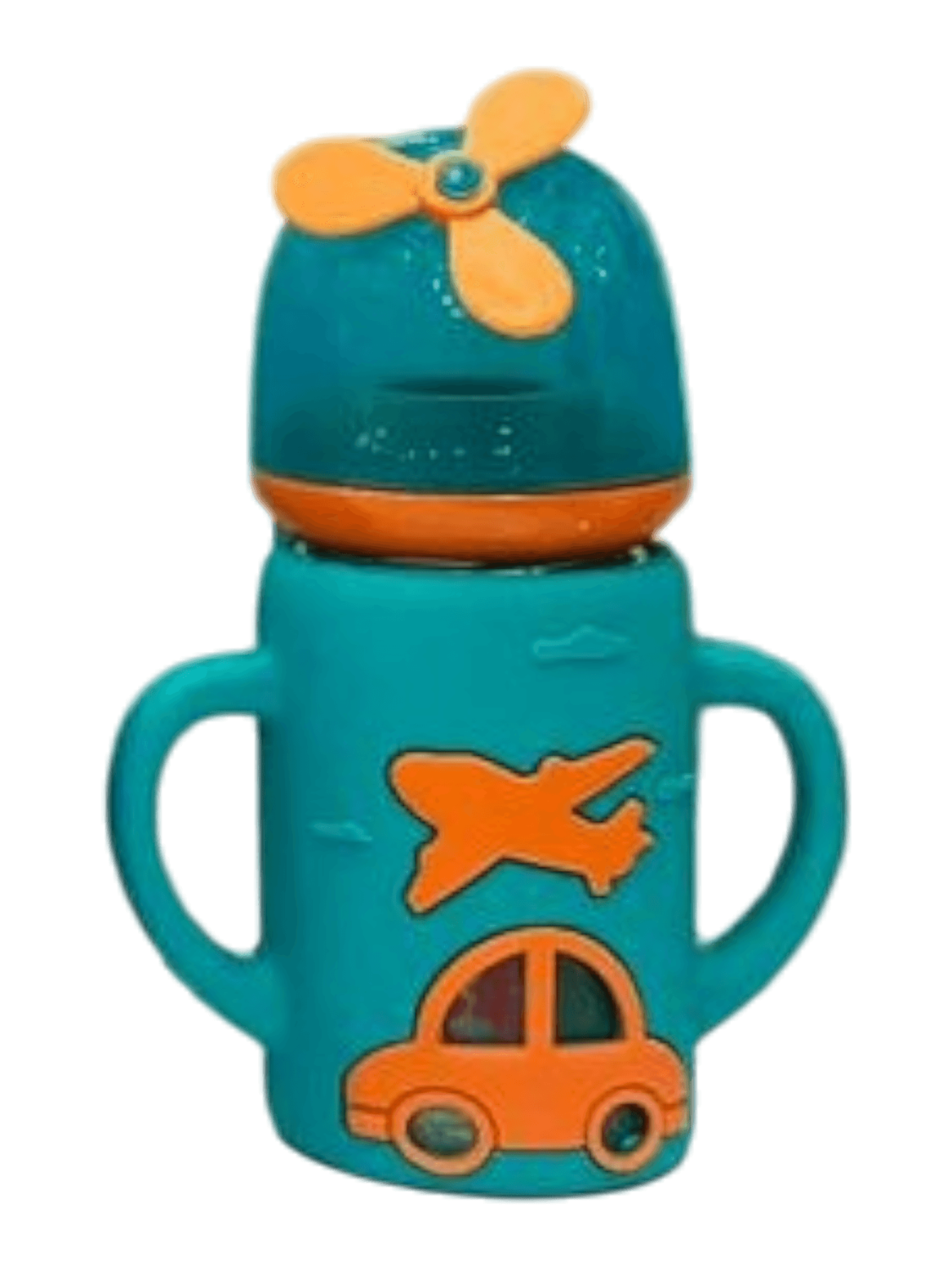YES Baby Elite Car & Plane Silicone Sleeve 120ml (4oz) Glass Feeder | Baby Discovery