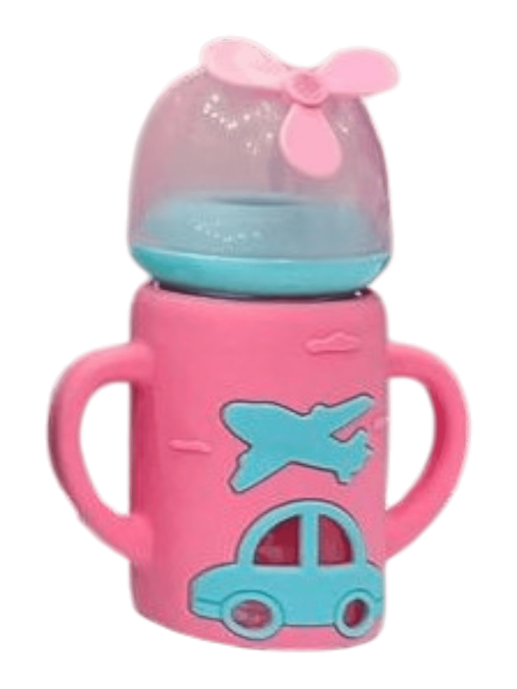 YES Baby Elite Car & Plane Silicone Sleeve 120ml (4oz) Glass Feeder | Baby Discovery